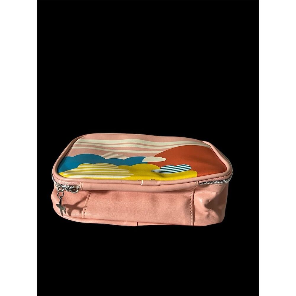 Pink Makeup Bag Organizer with Zipper & Pockets - Picture 3 of 13